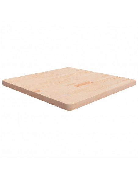 Piano Tavolo Quadrato 80x80x4 cm Massello Rovere Non Trattato