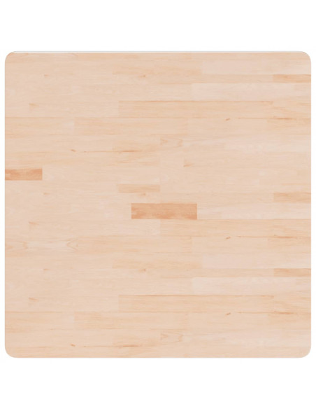 Piano Tavolo Quadrato 80x80x4 cm Massello Rovere Non Trattato