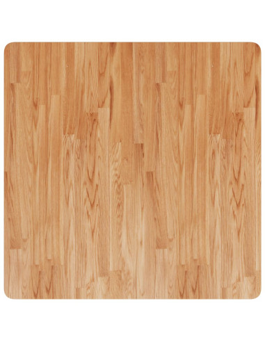 Piano Tavolo Quadrato Marrone Chiaro 80x80x4cm Rovere Trattato