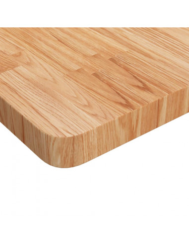 Piano Tavolo Quadrato Marrone Chiaro 80x80x4cm Rovere Trattato