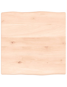 Piano per Tavolo 40x40x2 cm in Rovere Non Trattato Bordi Vivi 2