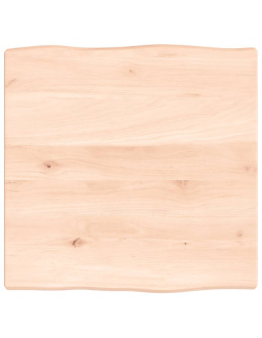 Piano per Tavolo 40x40x2 cm in Rovere Non Trattato Bordi Vivi