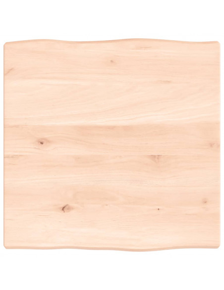 Piano per Tavolo 40x40x2 cm in Rovere Non Trattato Bordi Vivi