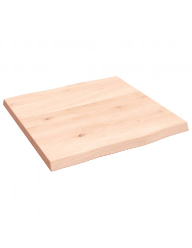 Piano per Tavolo 40x40x2 cm in Rovere Non Trattato Bordi Vivi