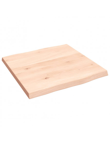 Piano per Tavolo 40x40x2 cm in Rovere Non Trattato Bordi Vivi
