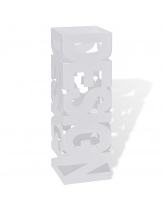 Portaombrelli Bastoni Passeggio Quadrato Acciaio 48,5 cm Bianco 2