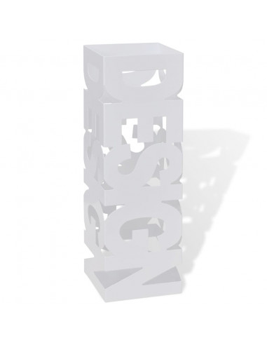 Portaombrelli Bastoni Passeggio Quadrato Acciaio 48,5 cm Bianco