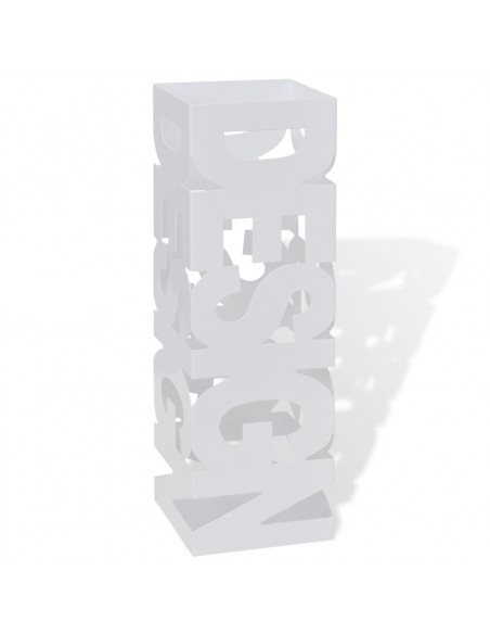 Portaombrelli Bastoni Passeggio Quadrato Acciaio 48,5 cm Bianco