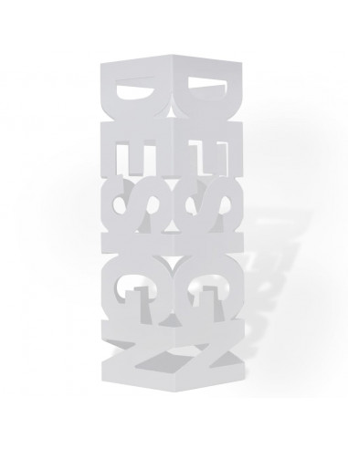 Portaombrelli Bastoni Passeggio Quadrato Acciaio 48,5 cm Bianco