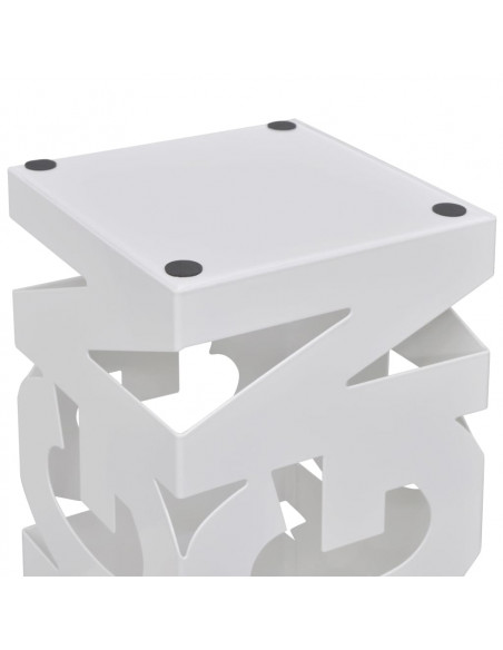 Portaombrelli Bastoni Passeggio Quadrato Acciaio 48,5 cm Bianco