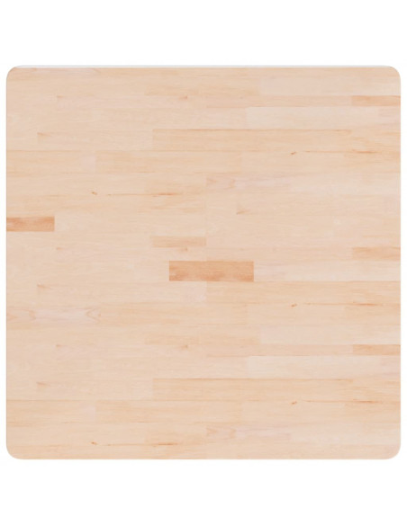 Piano Tavolo Quadrato 80x80x1,5 cm Massello Rovere Non Trattato