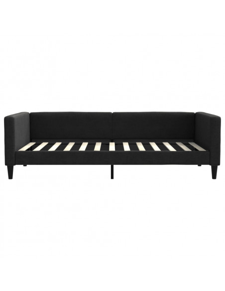 Letto da Giorno Nero 100x200 cm in Tessuto