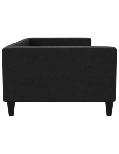 Letto da Giorno Nero 100x200 cm in Tessuto