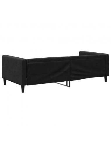 Letto da Giorno Nero 100x200 cm in Tessuto