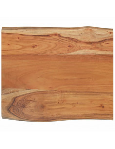 Piano Tavolo 70x60x2,5 cm Rettangolare Legno Acacia Bordi Vivi 2