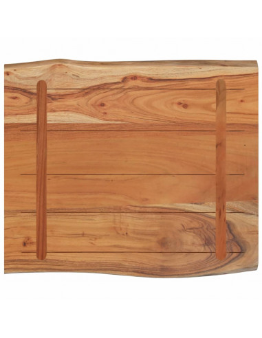 Piano Tavolo 70x60x2,5 cm Rettangolare Legno Acacia Bordi Vivi