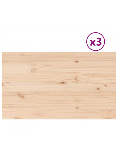 Piani Tavolo 3 pz 80x47x1,7 cm Rettangolare Legno Massello Pino