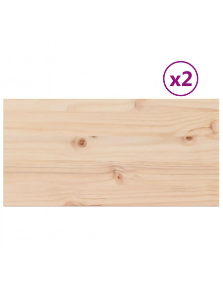 Piani Tavolo 2 pz 60x30x2,5 cm Rettangolare Legno Massello Pino