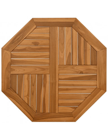 Piano per Tavolo 70x70x2,5 cm Ottagonale Legno Massello di Teak