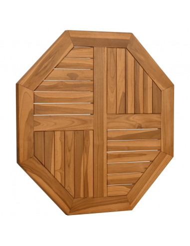 Piano per Tavolo 70x70x2,5 cm Ottagonale Legno Massello di Teak