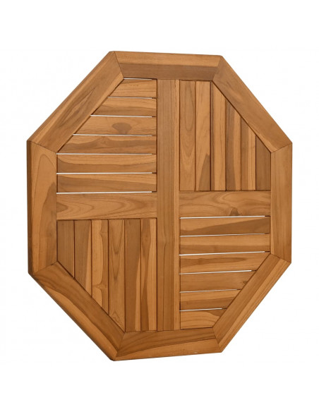 Piano per Tavolo 70x70x2,5 cm Ottagonale Legno Massello di Teak