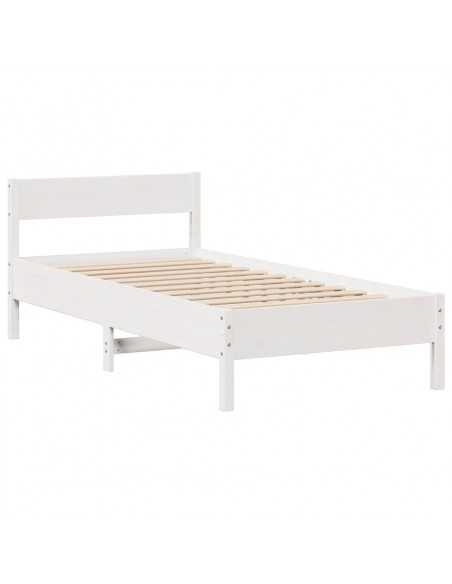 Letto Libreria senza Materasso Bianca 90x200 cm Legno di Pino