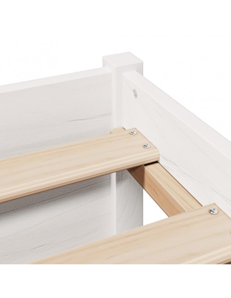 Letto Libreria senza Materasso Bianca 90x200 cm Legno di Pino
