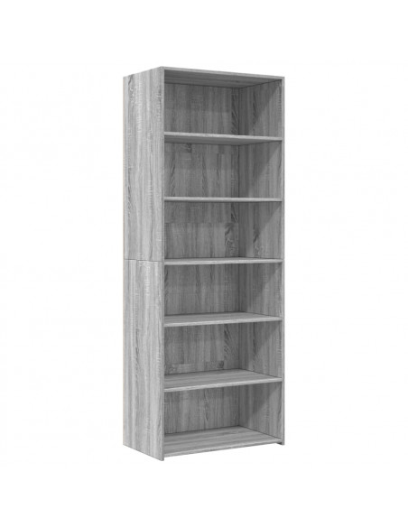 Credenza Grigio Sonoma 70x41x185 cm in Legno Multistrato