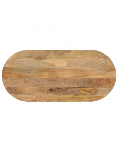 Piano Tavolo 90x40x2,5 cm Ovale in Legno Massello di Mango