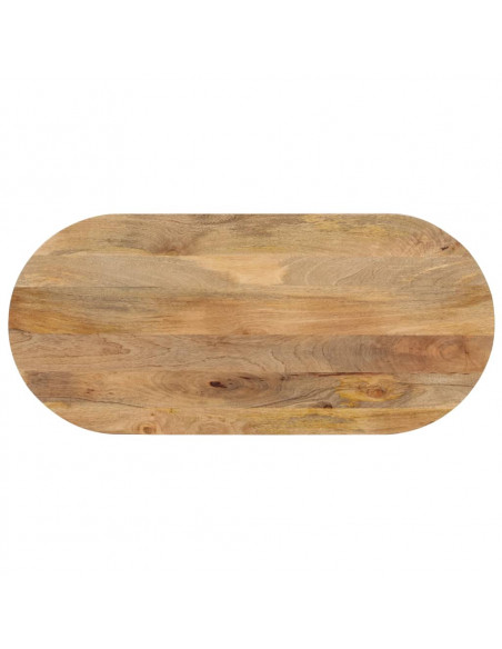 Piano Tavolo 90x40x2,5 cm Ovale in Legno Massello di Mango