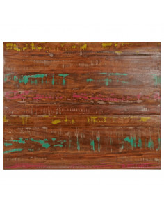 Piano Tavolo 100x80x3,8 cm Rettangolare in Massello di Recupero 2