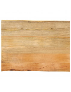 Piano per Tavolo 70x60x2,5cm Bordi Vivi in Legno Massello Mango 2