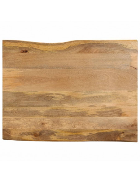 Piano Tavolo 100x80x3,8 cm Bordi Vivi in Legno Massello Mango