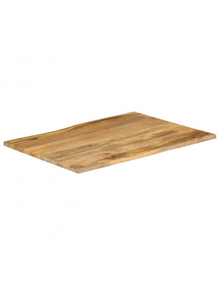 Piano Tavolo 100x80x3,8 cm Bordi Vivi in Legno Massello Mango