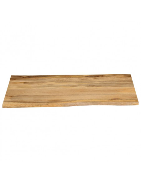 Piano Tavolo 100x80x3,8 cm Bordi Vivi in Legno Massello Mango