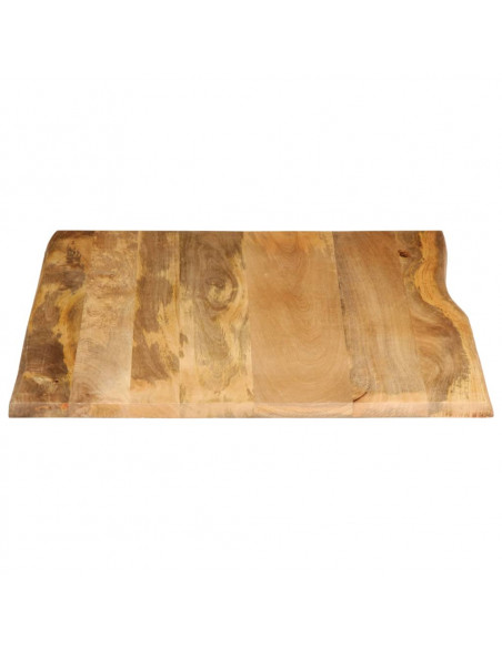 Piano Tavolo 100x80x3,8 cm Bordi Vivi in Legno Massello Mango