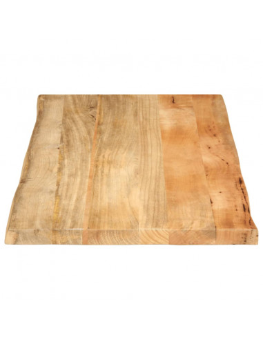 Piano Tavolo 110x60x3,8 cm Bordi Vivi in Legno Massello Mango