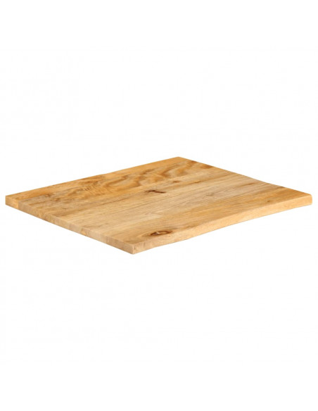 Piano Tavolo Bordi Vivi 80x80x2,5 cm in Legno Massello di Mango
