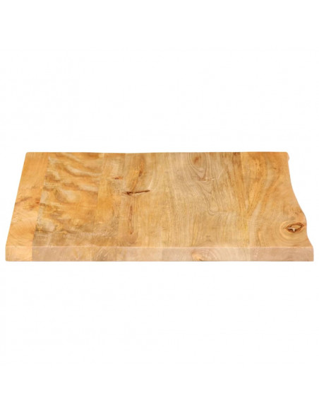 Piano Tavolo Bordi Vivi 80x80x2,5 cm in Legno Massello di Mango