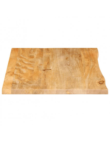 Piano Tavolo Bordi Vivi 80x60x3,8 cm in Legno Massello di Mango