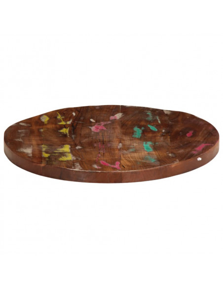 Piano per Tavolo Ø 60x2,5 cm Rotondo Legno Massello di Recupero
