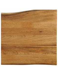 Piano Tavolo 60x60x2,5 cm Bordi Vivi in Legno Massello di Mango 2