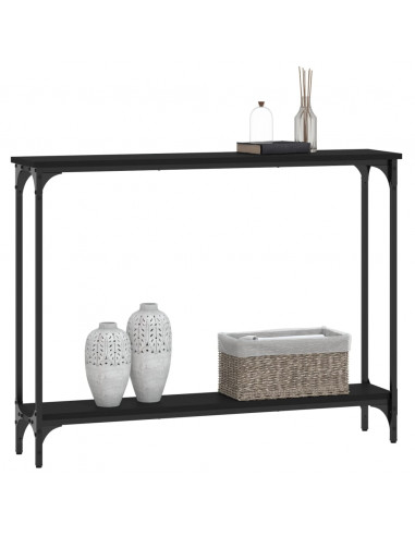 Tavolino Consolle Nero 100x22,5x75 cm in Legno Multistrato