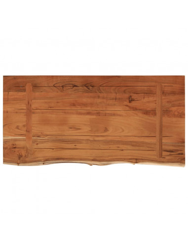 Piano Tavolo 80x40x2,5 cm Rettangolare Legno Acacia Bordi Vivi