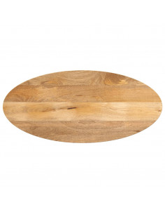 Piano Tavolo 140x50x2,5 cm Ovale in Legno Massello di Mango 2