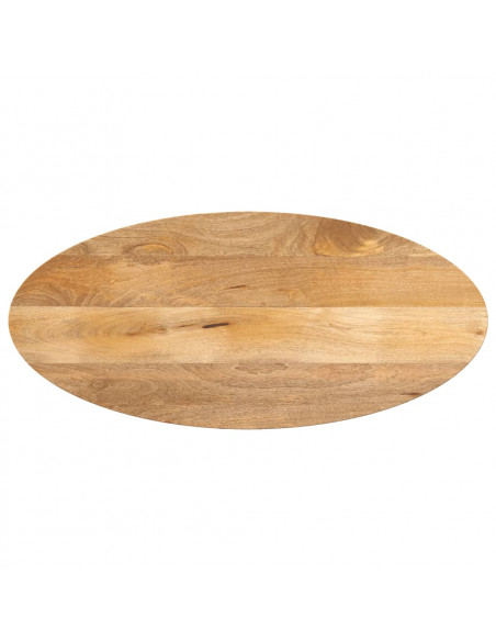 Piano Tavolo 140x50x2,5 cm Ovale in Legno Massello di Mango