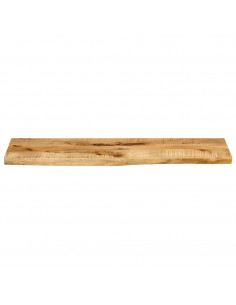 Piano Tavolo 100x40x2,5 cm Bordi Vivi Legno di Mango Grezzo 2