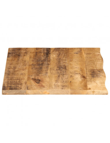 Piano Tavolo 90x60x2,5 cm Bordi Vivi Legno di Mango Grezzo