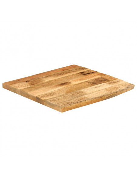Piano Tavolo 80x80x2,5 cm Bordi Vivi Legno di Mango Grezzo