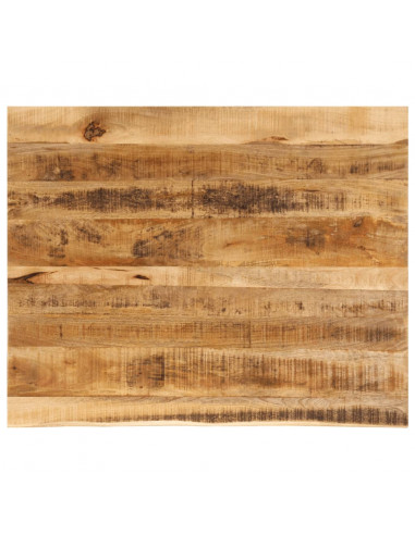 Piano Tavolo 90x80x3,8 cm Bordi Vivi Legno di Mango Grezzo
